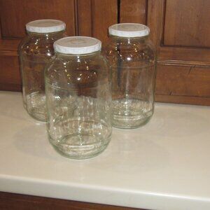 2 Quart Glass Jars Bundle of 3